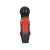 GNR 121 360-03 Compact action camera with red and black body and wide-angle lens mounted on white background.