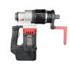 Tone pneumatic coil nailer with black handle, red safety guard, and white and black motor assembly.