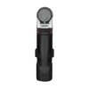 Black and silver handheld light meter with circular display and grip handle.
