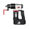 Tone electric nut runner tool with white and black body, red handle, and torque dial at base.