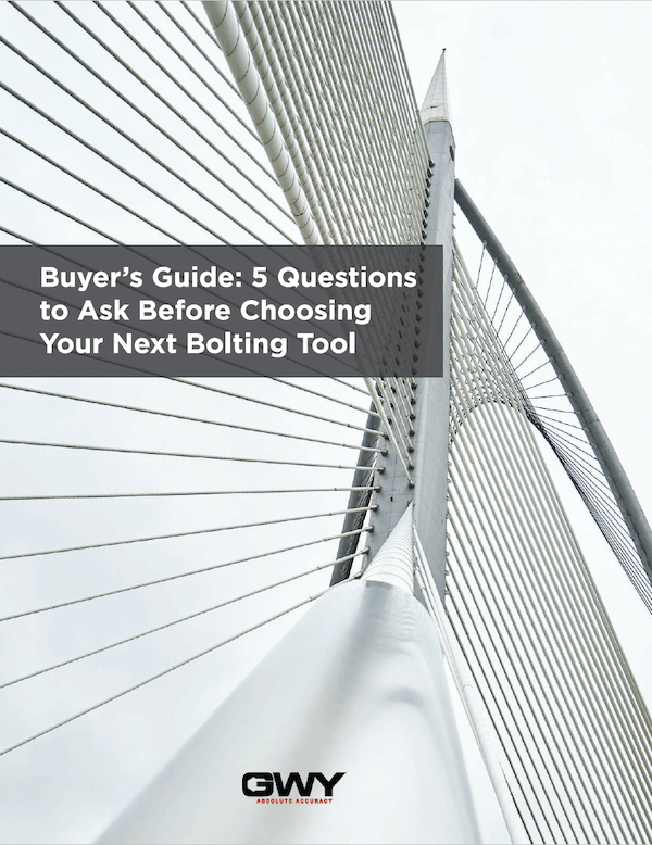 An ebook titled "5 Questions to Ask Before Choosing Your Next Bolting Tool"