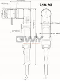 Dimensioned Drawing of a GNBC-80E