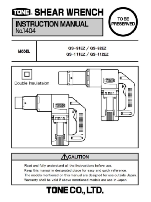 Shear Wrench Instruction Manual