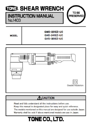 Shear Wrench Instruction Manual